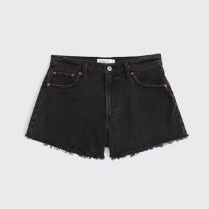 Abercrombie and Fitch Curve Love High Rise 90s Cutoff Shorts Black